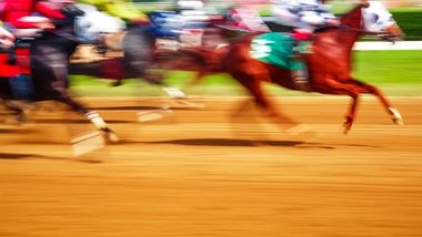 horses racing in dirt