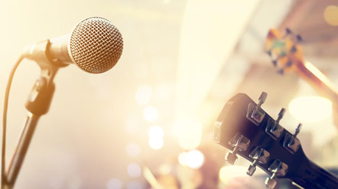 microphone and guitar neck